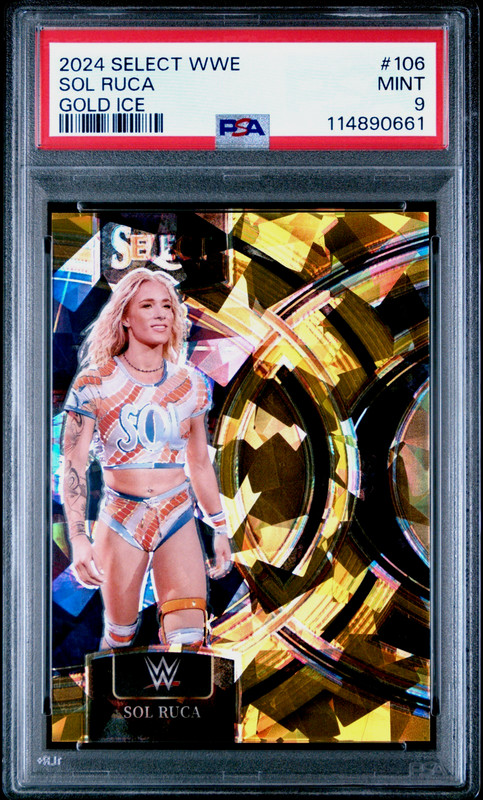 Sol Ruca 2023 Panini Select WWE #106 Gold Ice 5/10 PSA 9 Mint