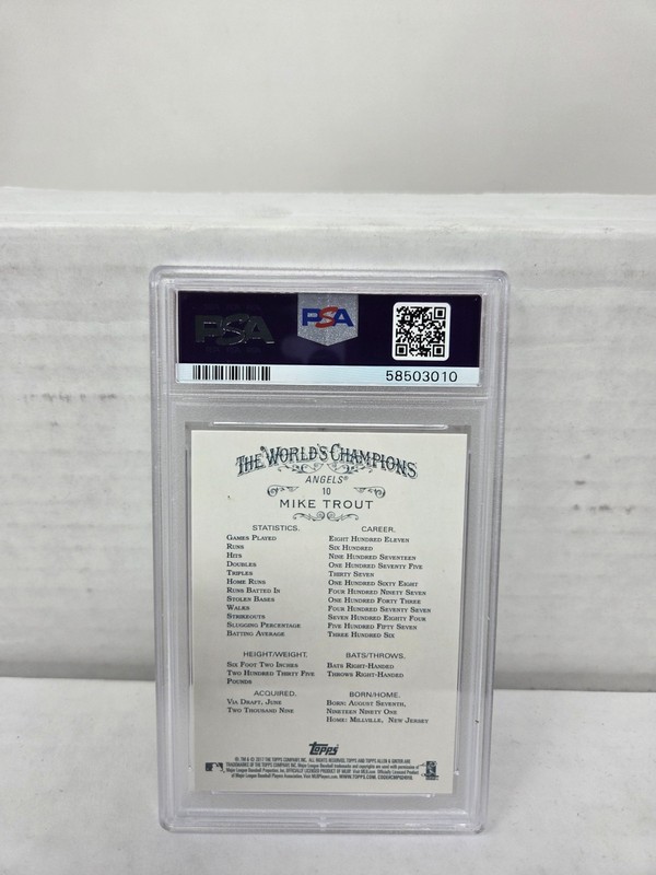 2017 Topps A & G MIKE TROUT PSA 10 GEM MINT view 2