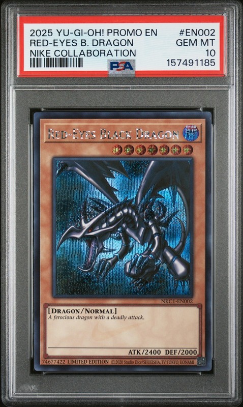 2025 YU-GI-OH! NIKE COLLABORATION PROMO #EN002 RED-EYES BLACK DRAGON PSA 10