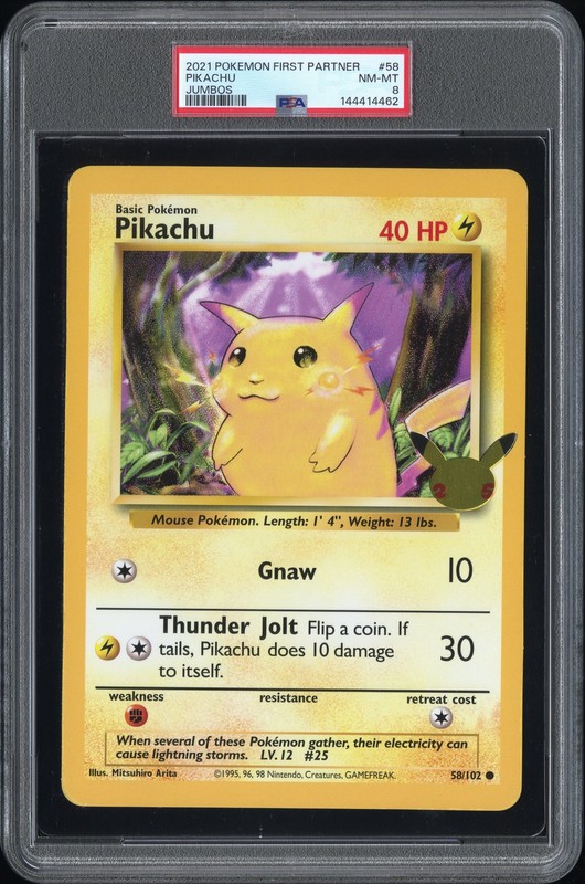 2021 POKEMON FIRST PARTNER JUMBOS #58 PIKACHU PSA 8