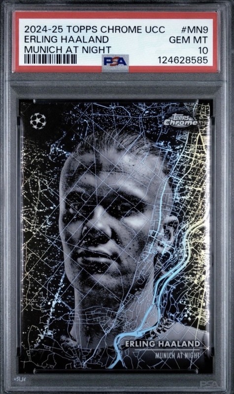 2024-25 Topps UEFA Club Competitions Erling Haaland Munich At Night PSA 10 SSP