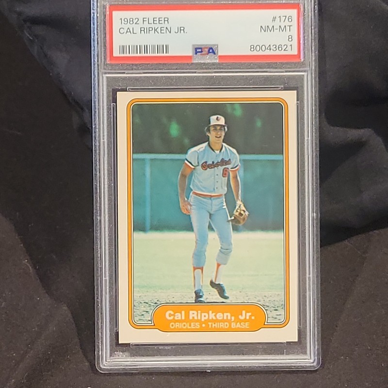 1982 Fleer Cal Ripken Jr RC Rookie PSA 8 #176 Baltimore HOF 2632 Games Iron Man