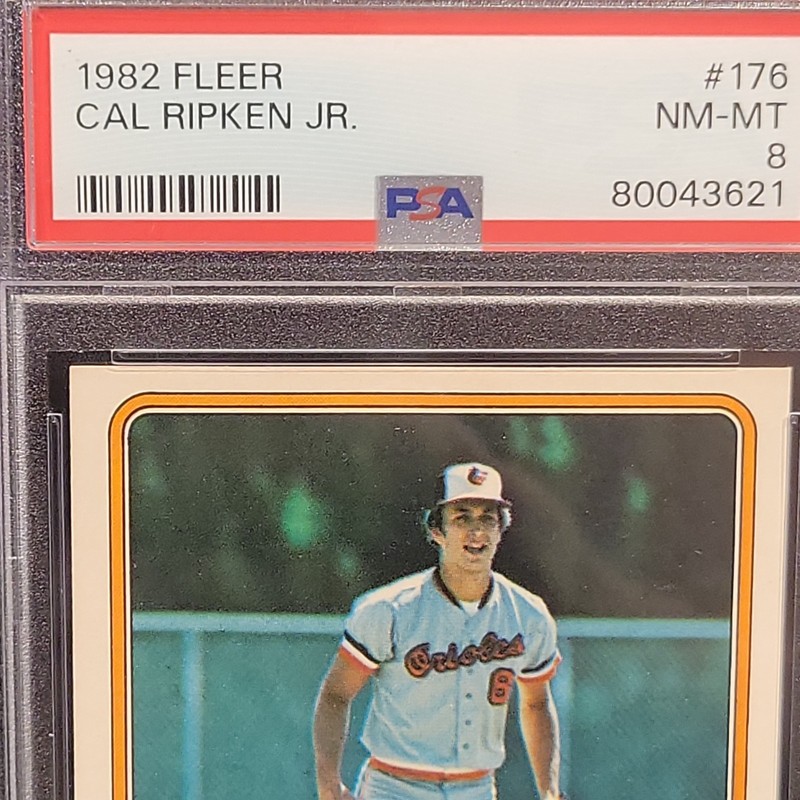 1982 Fleer Cal Ripken Jr RC Rookie PSA 8 #176 Baltimore HOF 2632 Games Iron Man view 2