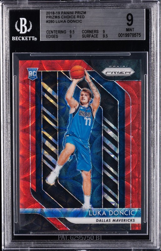 2018-19 PANINI PRIZM CHOICE RED #280 LUKA DONCIC ROOKIE RC /88 BGS 9