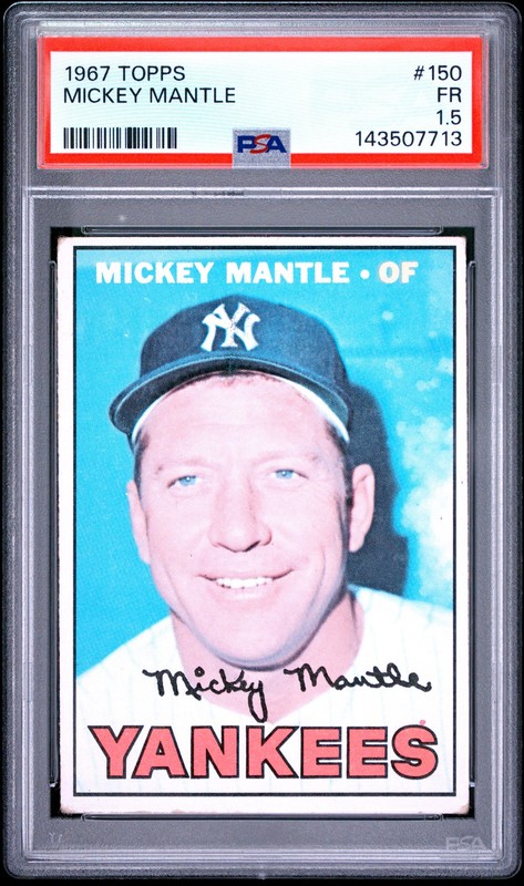 1967 TOPPS #150 MICKEY MANTLE PSA 1.5