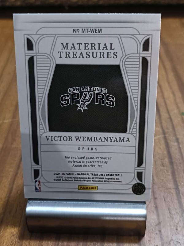 Victor Wembanyama 2024-25 National Treasures MT-WEM Patch /24 Spurs view 2
