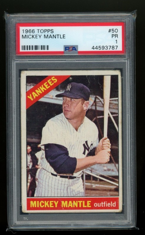PSA 1 1966 TOPPS MICKEY MANTLE #50
