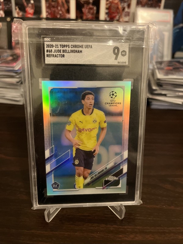 2020-21 Topps Chrome UCL Jude Bellingham Refractor Rookie RC #68 SGC 9 MINT