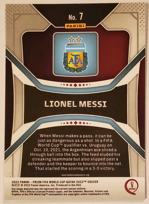 Lionel Messi 2022 Panini Prizm World Cup Qatar - #7! view 2