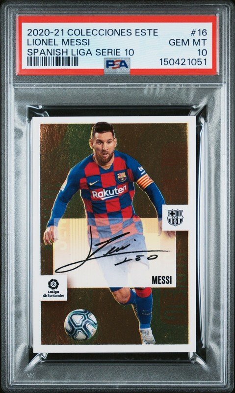 2020 PANINI COLECCIONES ESTE LA LIGA SPANISH SERIE 10 #16 LIONEL MESSI PSA 10