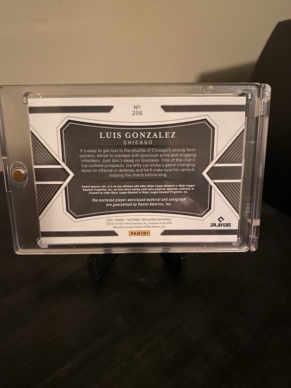 Panini 2021 National Treasures RMS Luis Gonzalez RC Auto Patch /99 #206 CWS view 2