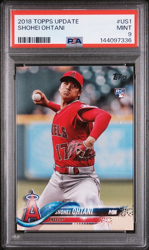 2018 TOPPS UPDATE #US1 SHOHEI OHTANI ROOKIE RC PSA 9