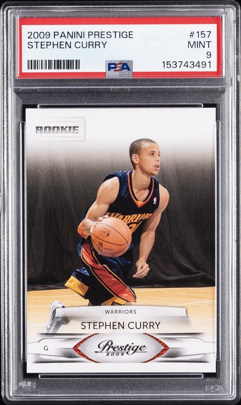 2009 PANINI PRESTIGE #157 STEPHEN CURRY ROOKIE RC PSA 9