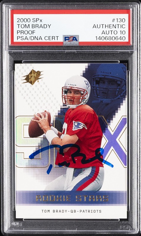 2000 SPX PROOF #130 TOM BRADY ROOKIE RC PSA AUTHENTIC AUTO 10