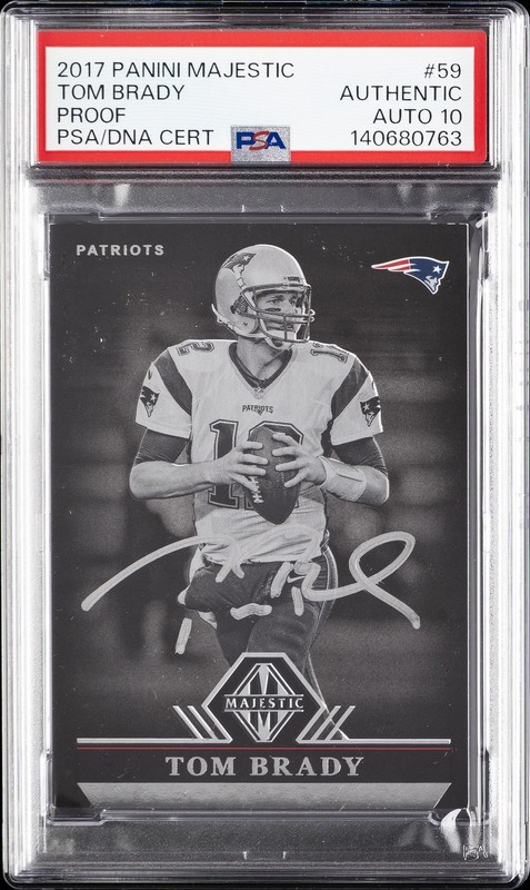 2017 PANINI MAJESTIC PROOF #59 TOM BRADY PSA AUTHENTIC AUTO 10