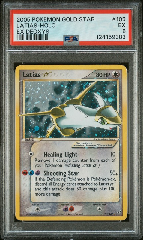 2005 POKEMON EX DEOXYS GOLD STAR #105 LATIAS-HOLO PSA 5