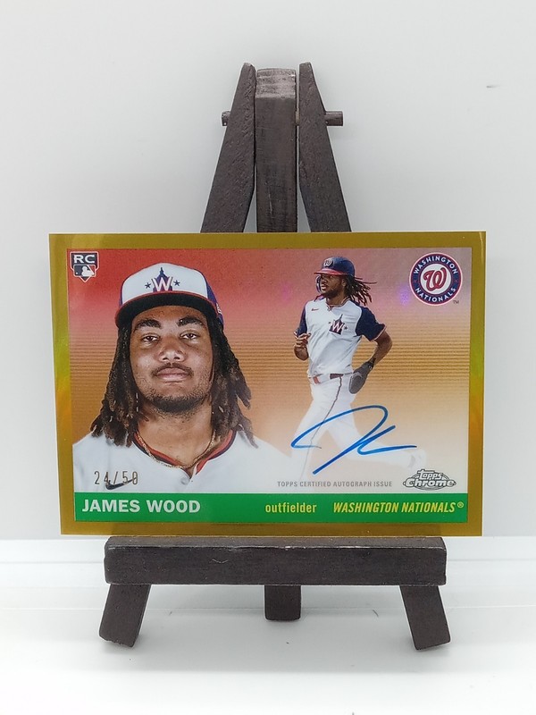 2025 Topps Chrome Platinum JAMES WOOD Gold Refractor RC Auto #'d 24/50 *READ*