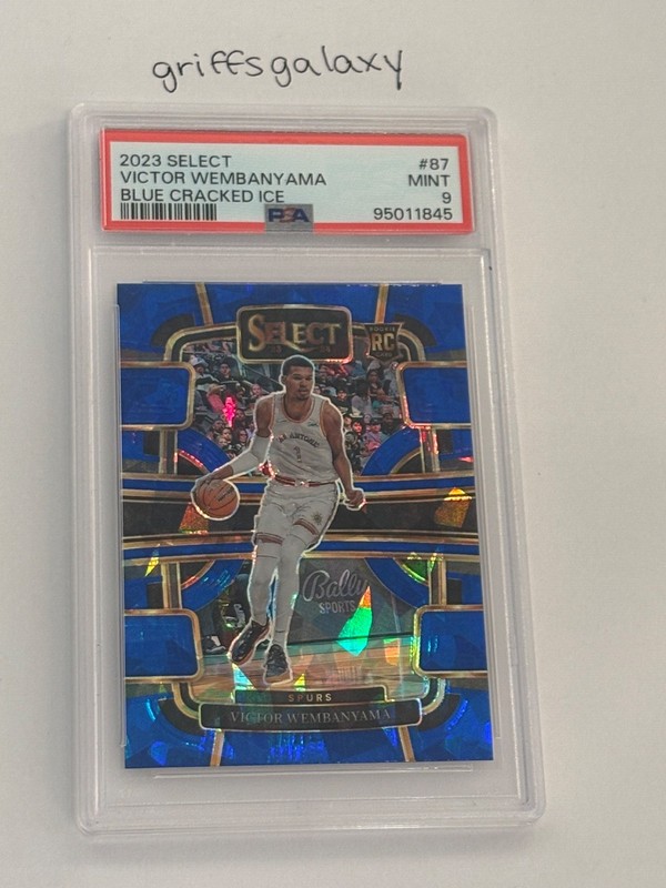 2023-24 -Panini Select - PSA 9 - Victor Wembanyama #87 Blue Cracked Ice...