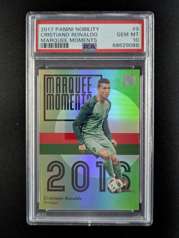2017 Panini Nobility CRISTIANO RONALDO Marquee Moments Portugal #9 PSA 10