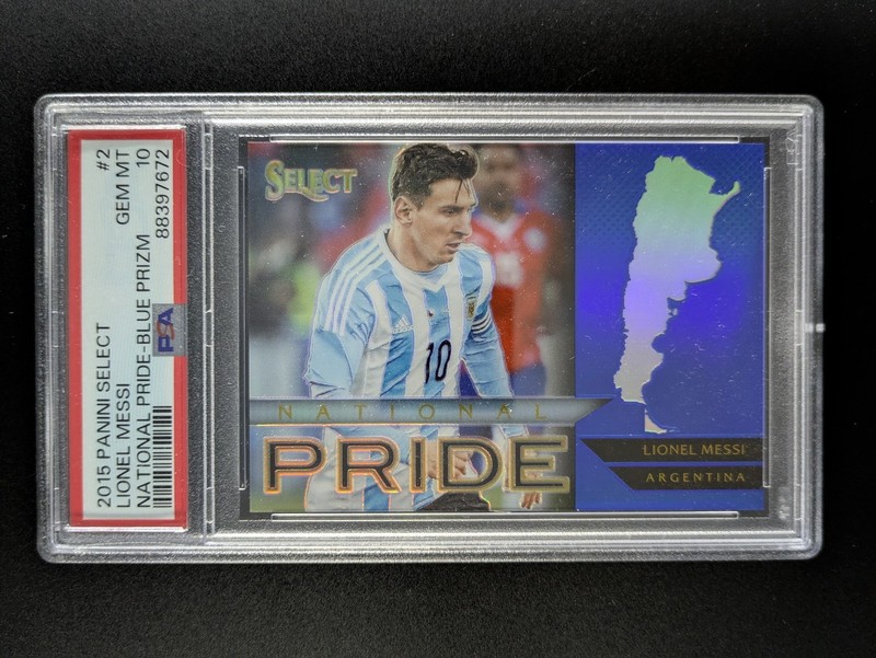 2015 Panini Select LIONEL MESSI 140/299 Blue Prizm National Pride #2 PSA 10