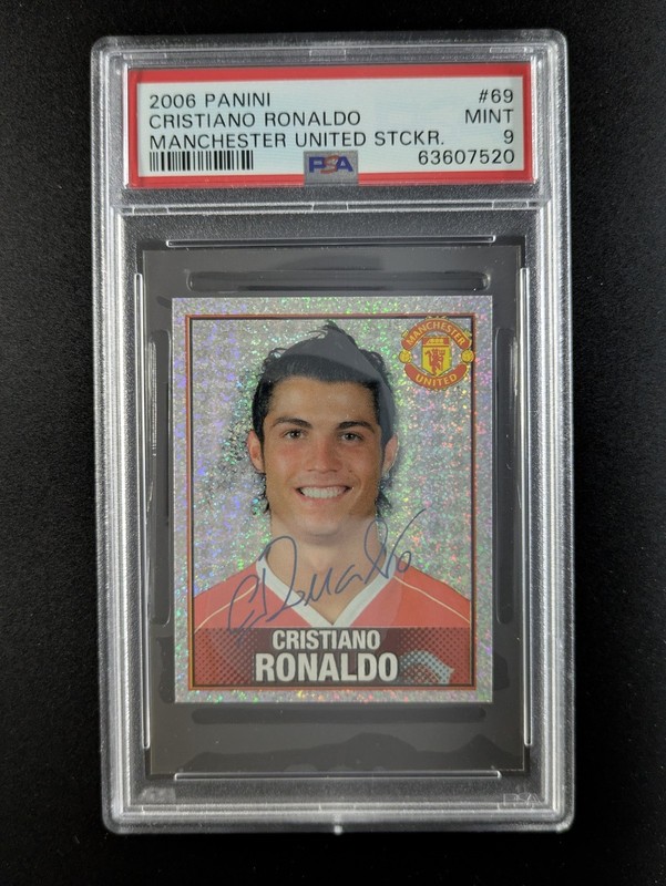 2006 Panini Manchester United Sticker Coll. CRISTIANO RONALDO Auto #69 PSA 9