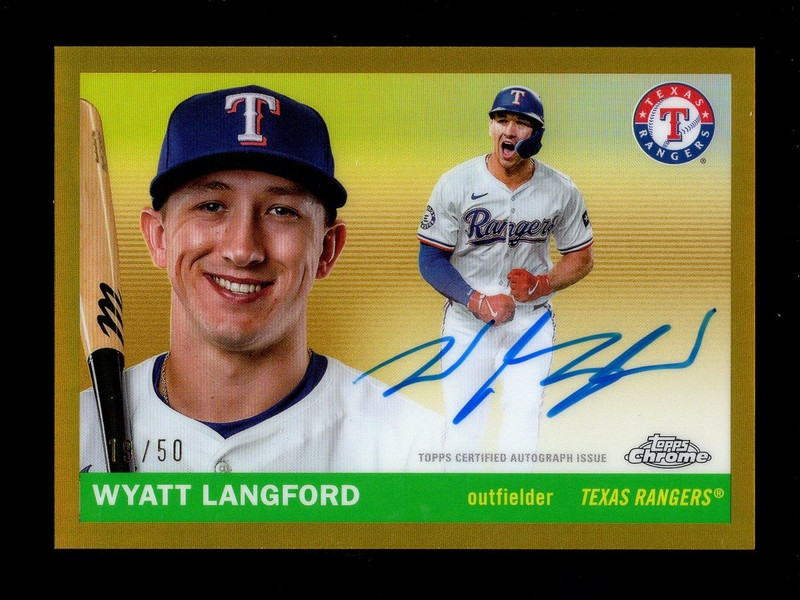 2025 TOPPS CHROME PLATINUM GOLD REFRACTOR WYATT LANGFORD AUTO AUTOGRAPH 19/50