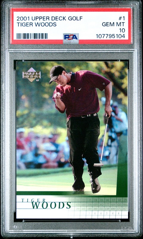 2001 UD GOLF #1 TIGER WOODS PSA 10