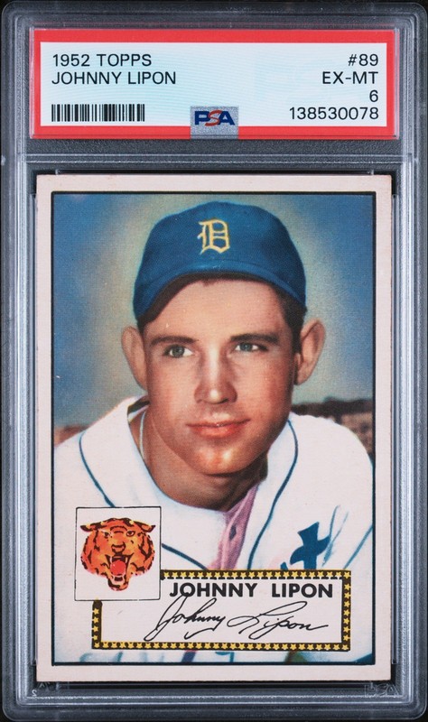 1952 TOPPS #89 JOHNNY LIPON PSA 6