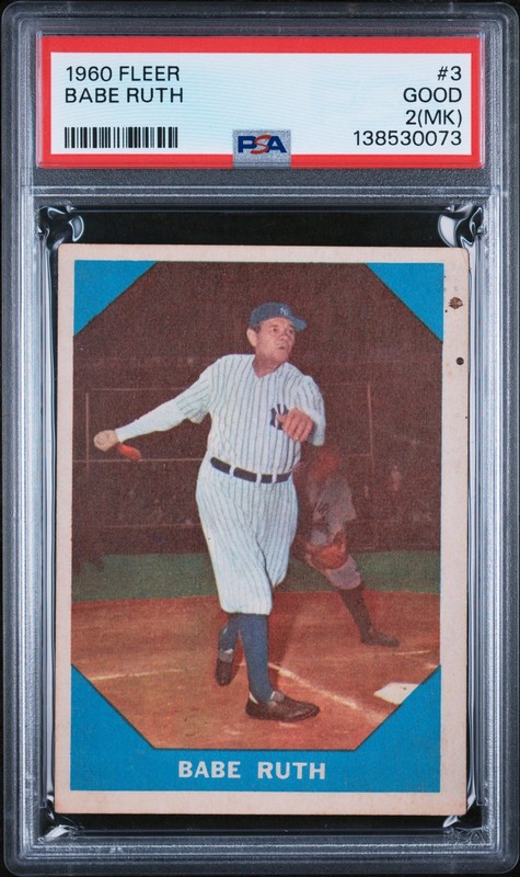 1960 FLEER #3 BABE RUTH PSA 2