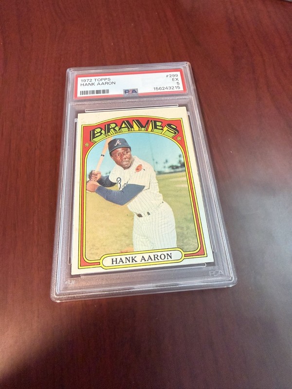 1972 Topps #299 Hank Aaron HOF. PSA 5 EX