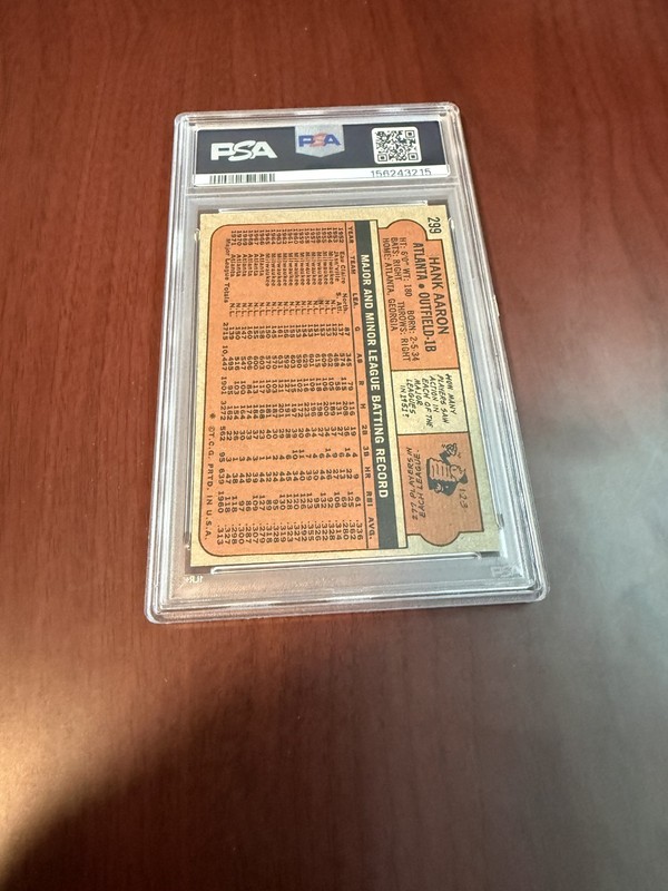 1972 Topps #299 Hank Aaron HOF. PSA 5 EX view 2