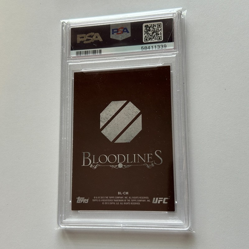 Conor McGregor 2013 Topps UFC Bloodlines Debut Bio Rookie Insert Card #CM PSA 8 view 2