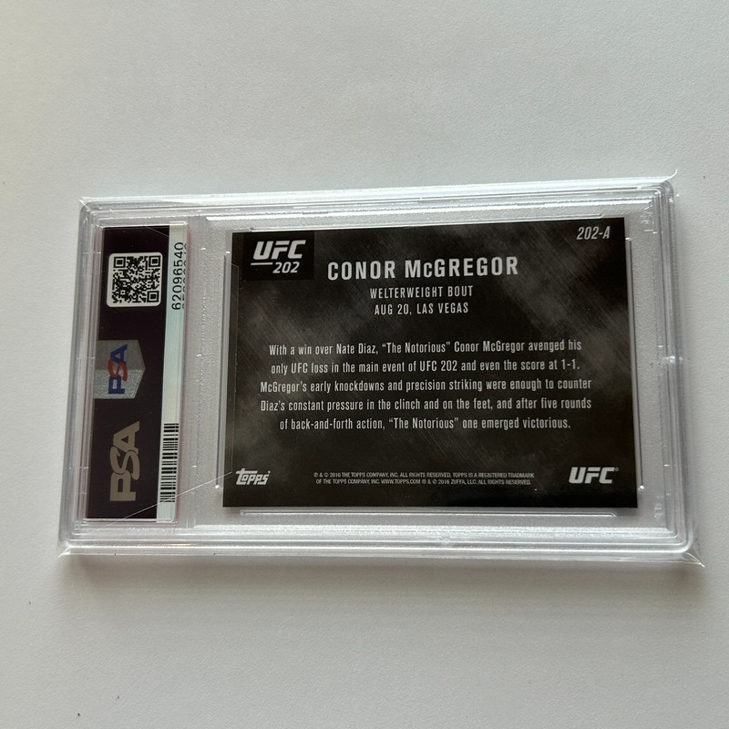 Conor McGregor 2016 Topps Now UFC 202 vs. Nate Diaz #202-A Print Run 636 PSA 9 view 2