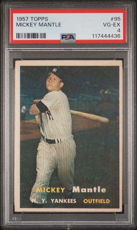 1957 TOPPS #95 MICKEY MANTLE PSA 4