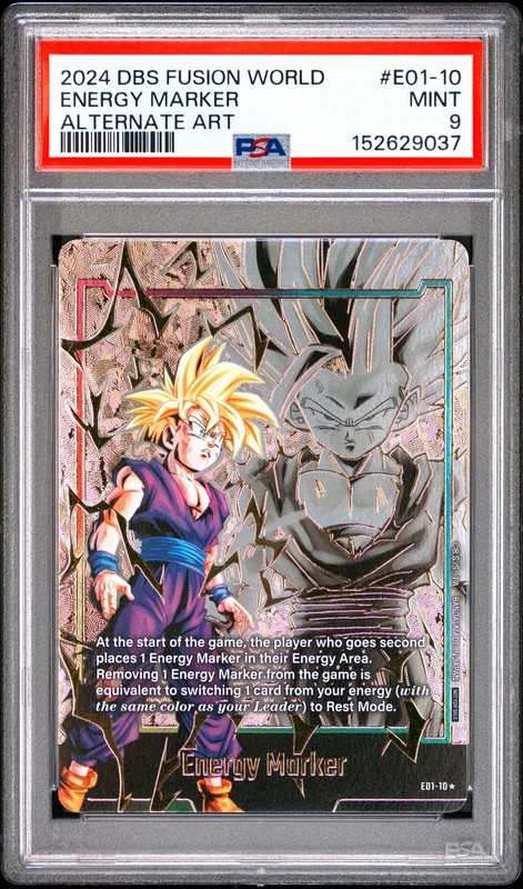 2024 DRAGON BALL SUPER CARD GAME ALTERNATE ART #E01-10 ENERGY MARKER PSA 9
