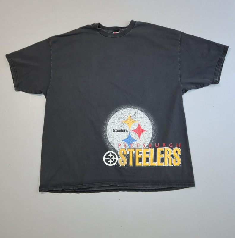 Vintage Pittsburgh Steelers T Shirt 3XL NFL Football 90s Logo Mens Faded