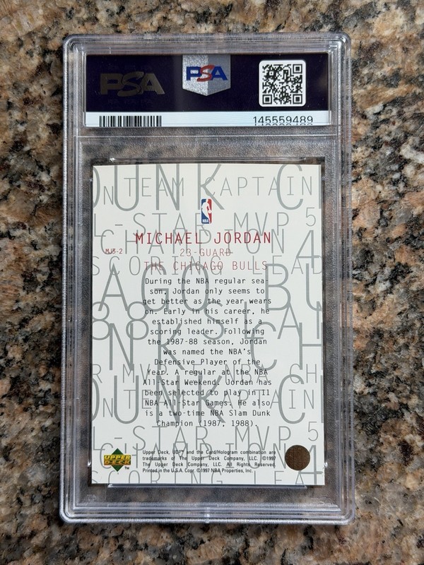 1997 Upper Deck UD MJ3 Basketball Michael Jordan #MJ3-2 Bulls PSA 9 MINT view 2