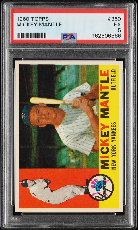 1960 TOPPS #350 MICKEY MANTLE PSA 5