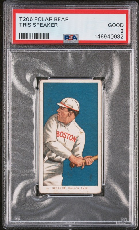 1909-11 T206 POLAR BEAR TRIS SPEAKER PSA 2