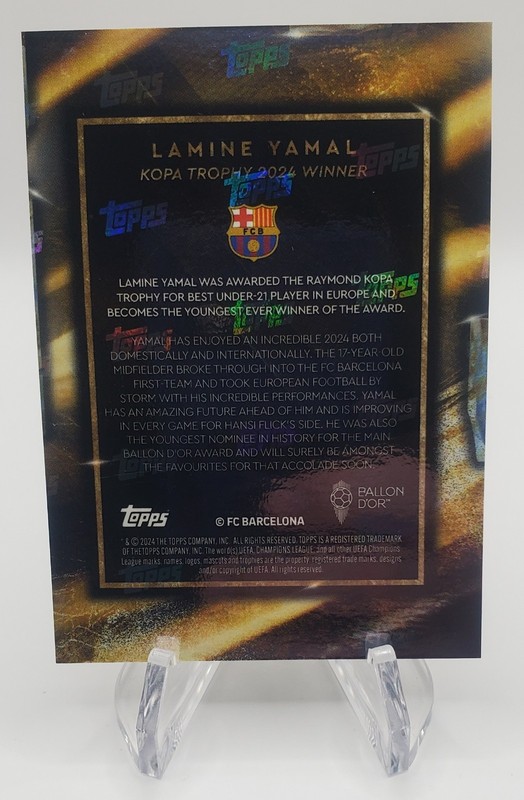Lamine Yamal RC 2024 Topps Now Ballon D'Or Kopa Trophy Winner #3 FC Barcelona view 2