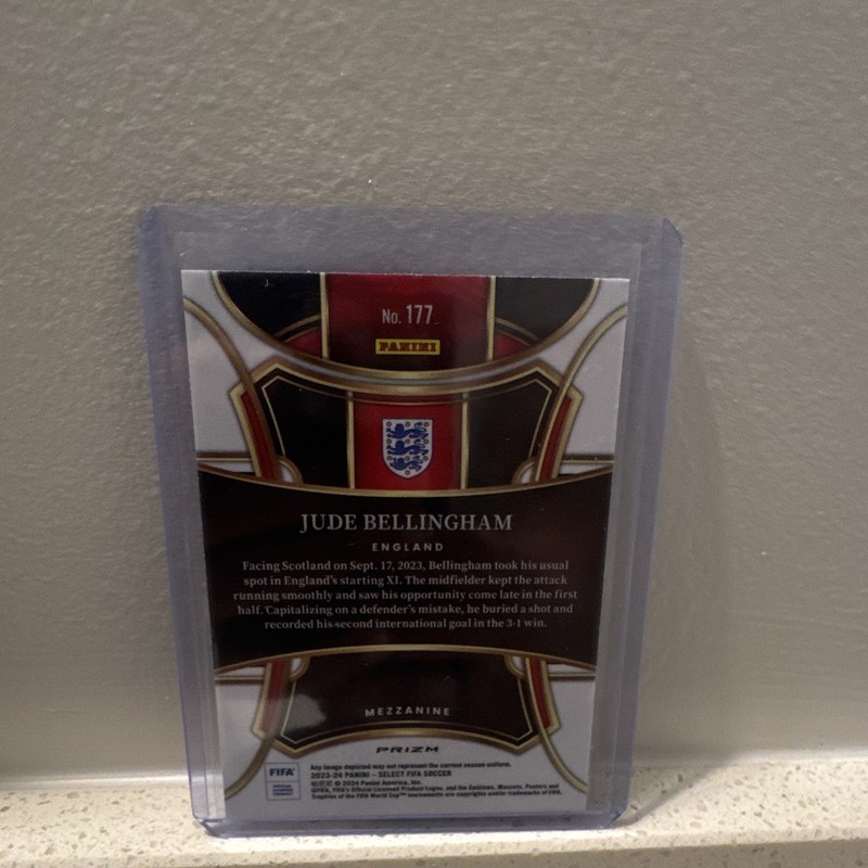 Panini 2023-24 Select FIFA Jude Bellingham #177 England White sparkle view 2