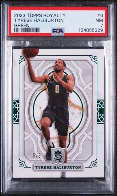 2023 Topps Royalty Tyrese Haliburton Green 5/5 PSA 7 #6 Indiana Pacers NBA