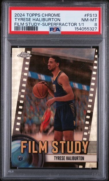 2024 Topps Chrome Tyrese Haliburton Film Study Superfractor 1/1 PSA 8 Pacers NBA view 2
