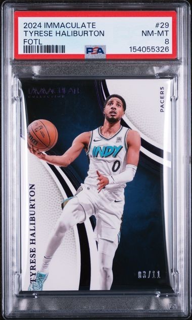 2024 Panini Immaculate FOTL Tyrese Haliburton /11 PSA 8 #29 Indiana Pacers NBA