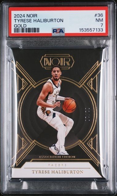 2024 Panini Noir Tyrese Haliburton Gold 01/10 PSA 7 #36 Indiana Pacers NBA