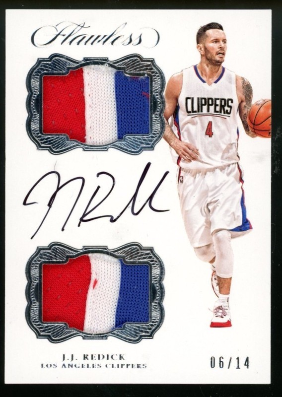 2016-17 Panini Flawless JJ Redick Dual Game Used Auto Patch /14 LA Clippers NBA view 2
