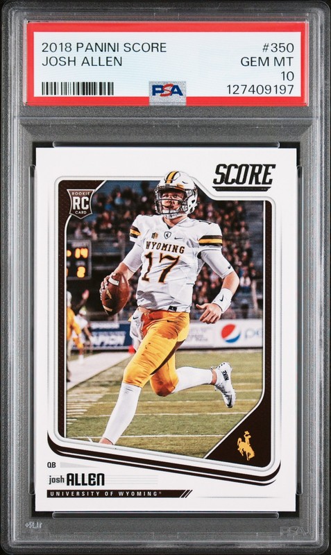 2018 PANINI SCORE #350 JOSH ALLEN PSA 10