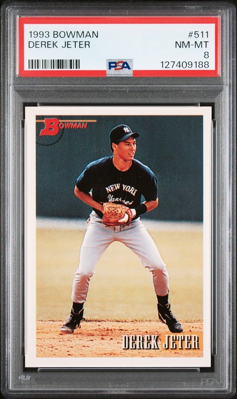 1993 BOWMAN #511 DEREK JETER ROOKIE RC PSA 8