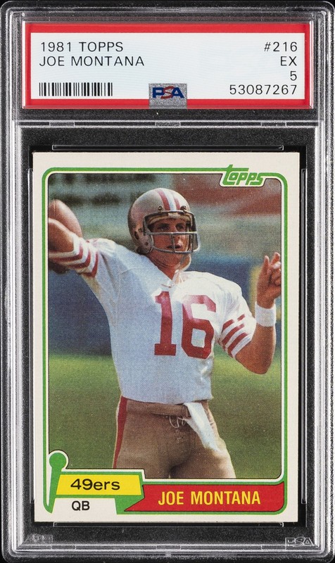 1981 TOPPS #216 JOE MONTANA PSA 5