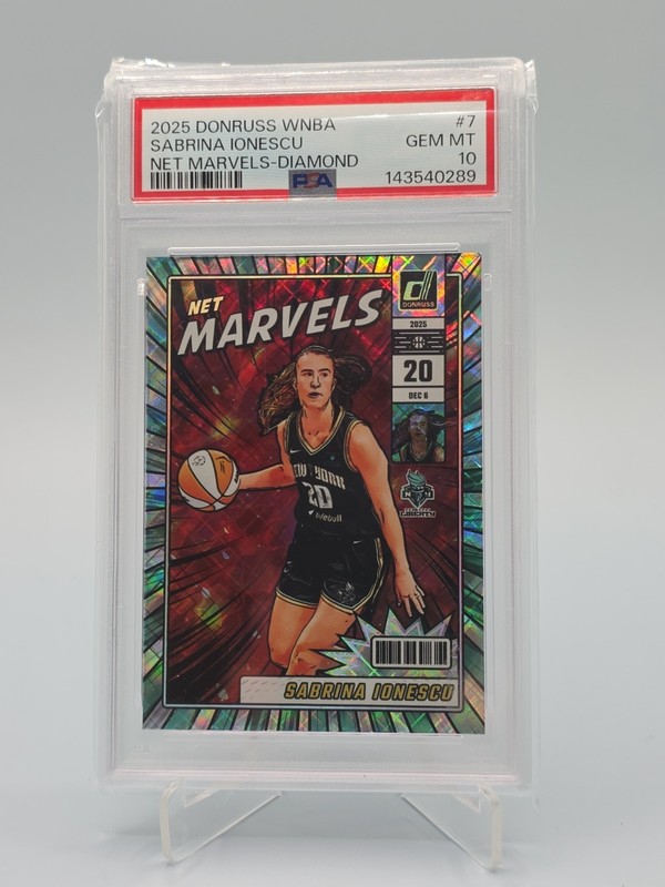 PSA 10 2025 Panini Donruss WNBA Net Marvels #7 Sabrina Ionescu Diamond POP 2